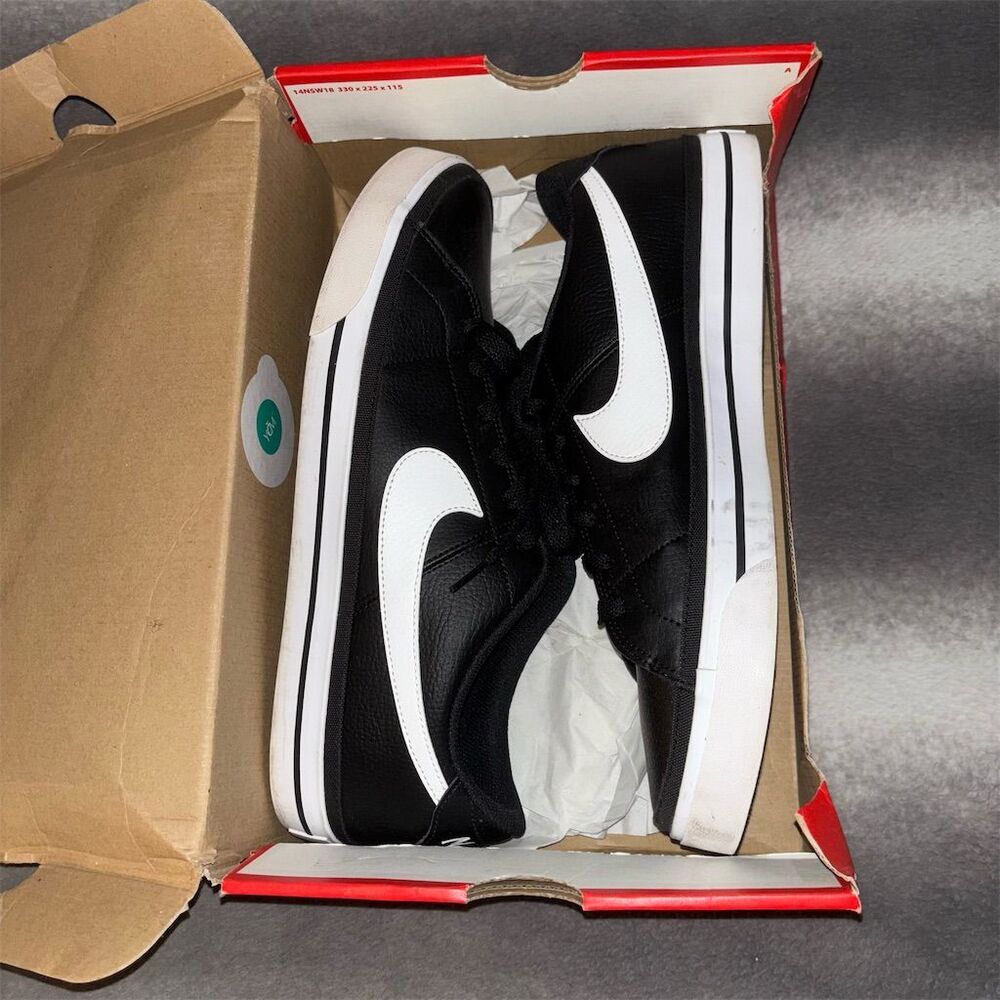 Nike Court Legacy Men's Leather Sneakers Black & White Size 13 Athletic Shoes - Picture 11 of 11